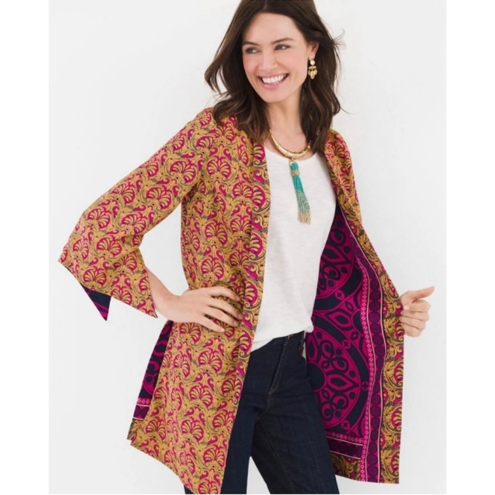 Chicos reversible 3/4 sleeve kimono L/XL - Picture 2 of 7